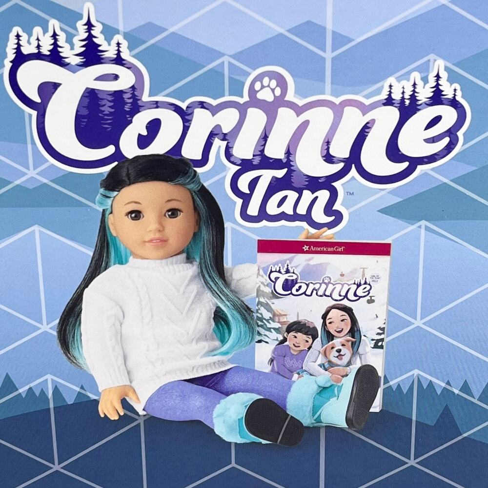 NEW American Girl Of The Year CORINNE DOLL + ACCESSORIES Meet Outfit Purse Hat + - Picture 13 of 16